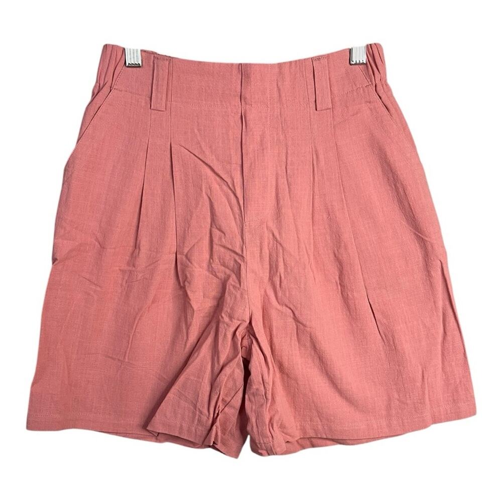 Halara High Waisted Wide Leg Casual Linen-Feel Bermuda Shorts in Rosette XS NWT - Picture 5 of 9